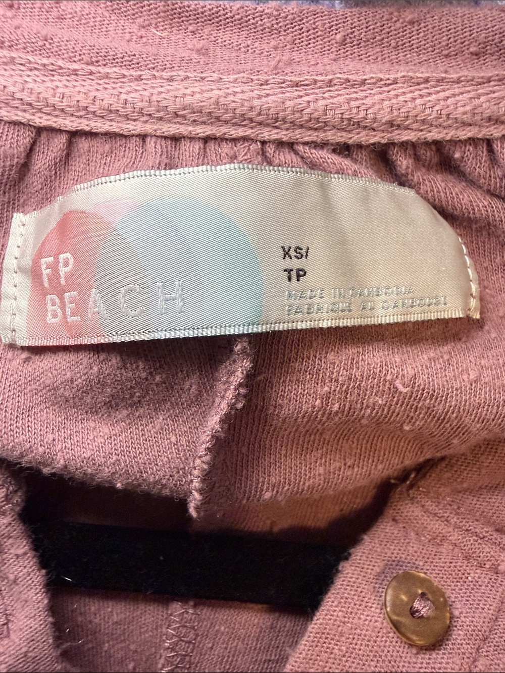 Free People Beach 100% Cotton Mauve Button-Front Long Jumpsuit - Picture 3 of 6